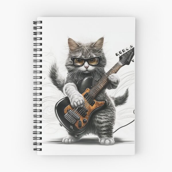 Aperçu de l'œuvre Chat jouant de la guitare créée et vendue par Graphoteka.