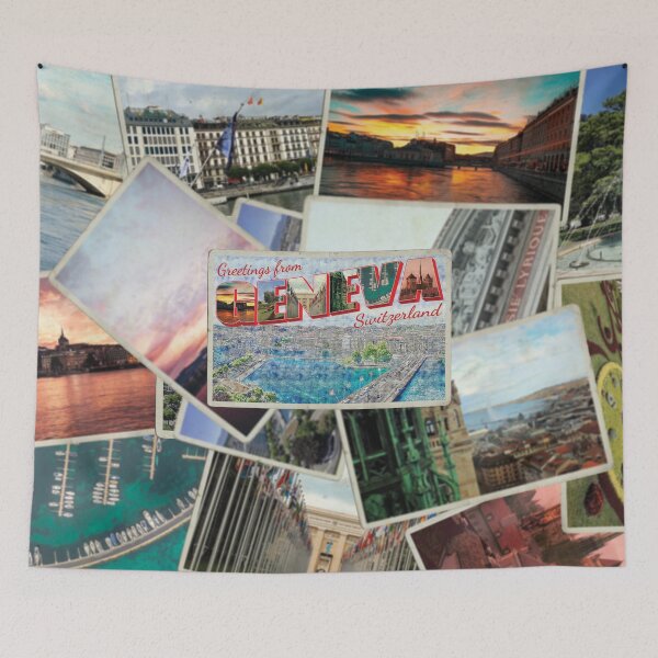 Item preview, Greetings from Geneva in Switzerland Vintage style retro souvenir designed and sold by DeveloperProp0.