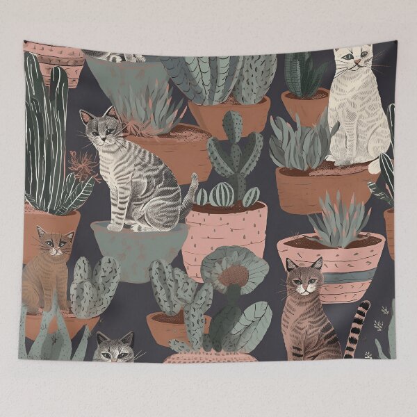 Item preview, Boho cats and cacti designed and sold by JustinaLD.