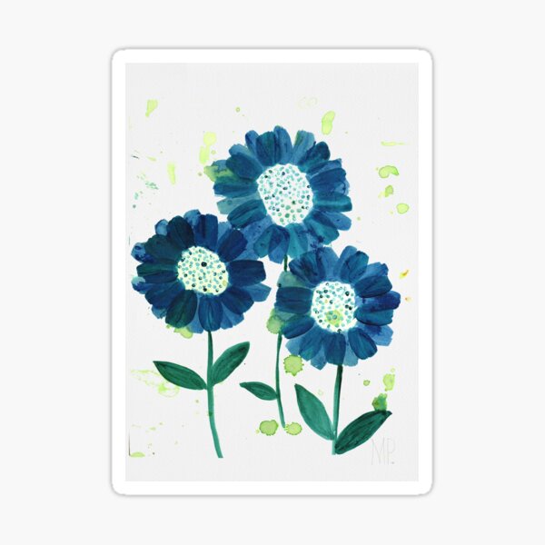 Blue Moon Sunflowers Sticker