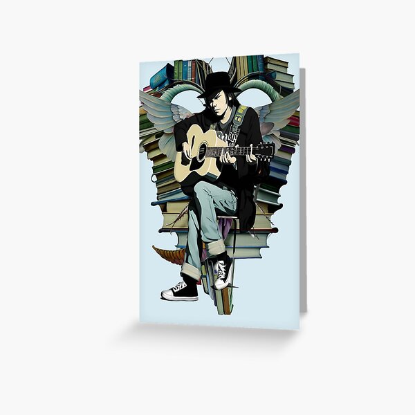 Neil Young with books and wings Greeting Card