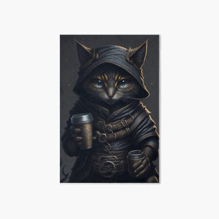 Artikel-Vorschau von Ninja-Katze, die einen Kaffee trinkt, designt und verkauft von Luis Enrique Gallego Olmo.