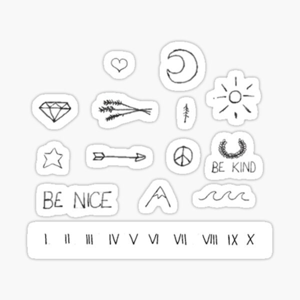 Cute Aesthetic Printable Black And White Stickers