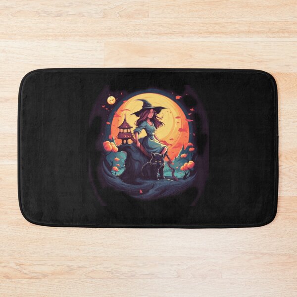 Item preview, Cute Halloween Witch With Her Black Cat T Shirt Design designed and sold by RarefiedAir.