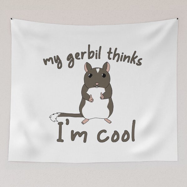 Item preview, Cute brown gerbil thinks im cool designed and sold by Becky-Marie.