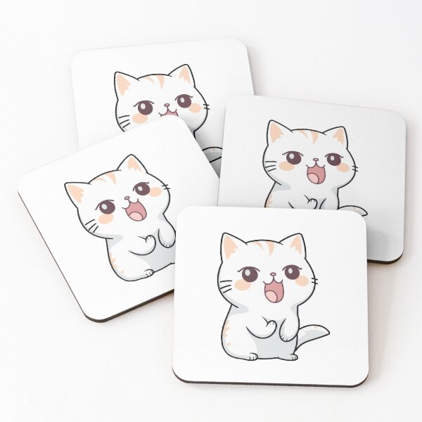 Item preview, kawaii meowing cat designed and sold by BenjaminsPlace.