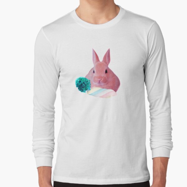 Pink Rabbit with carrot marshmellow by Alice Monber Long Sleeve T-Shirt