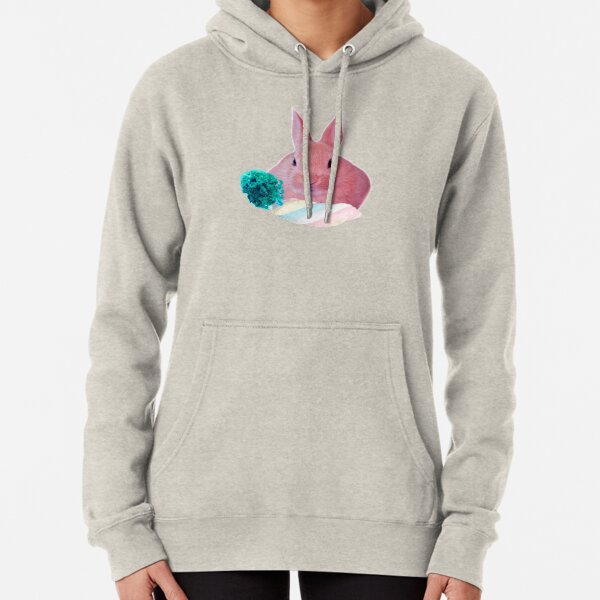 Pink Rabbit with carrot marshmellow by Alice Monber Pullover Hoodie