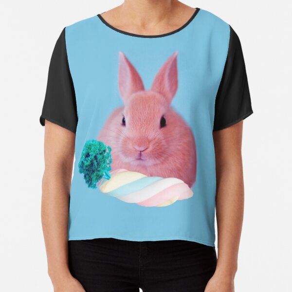 Pink Rabbit with carrot marshmellow by Alice Monber Chiffon Top