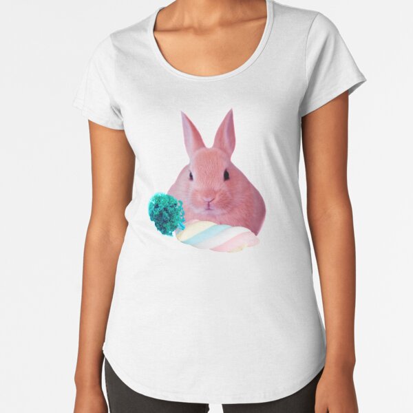 Pink Rabbit with carrot marshmellow by Alice Monber Premium Scoop T-Shirt