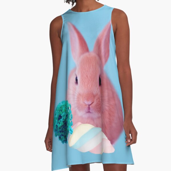 Pink Rabbit with carrot marshmellow by Alice Monber A-Line Dress