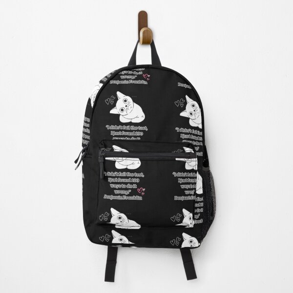 Item preview, Black and White Typography Illustrated Cheeky Cat Design-Quote: "I Didn’t Fail the Test…” Benjamin Franklin designed and sold by Quote Gallery.