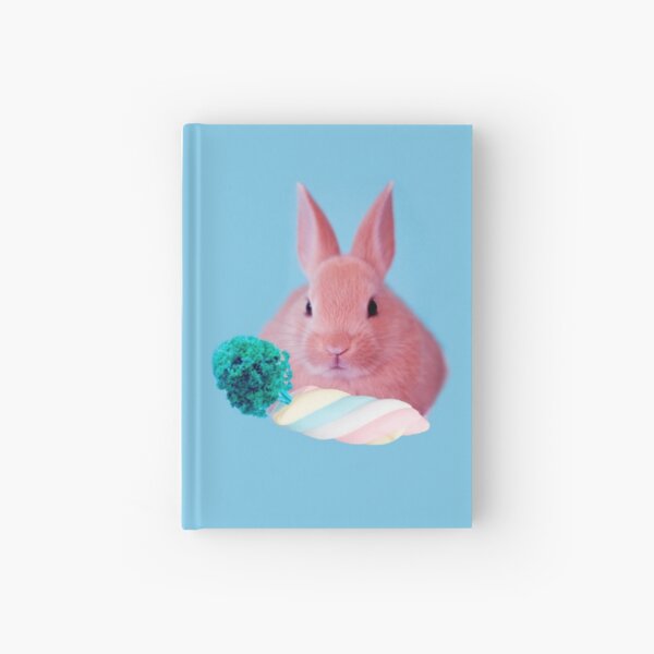 Pink Rabbit with carrot marshmellow by Alice Monber Hardcover Journal