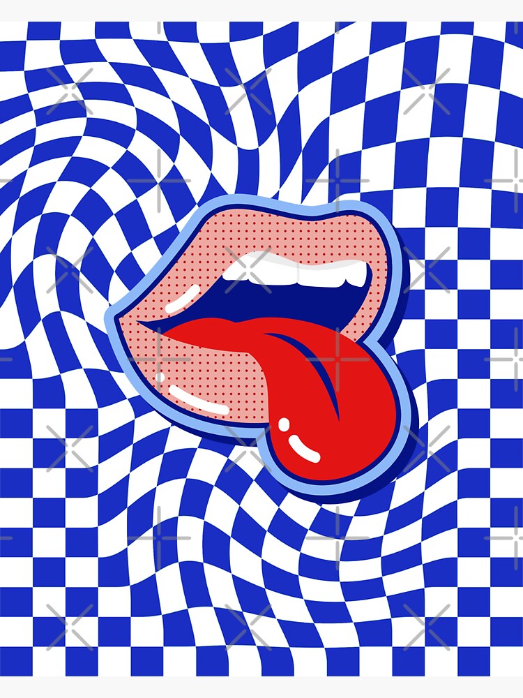 Checkered Lips Sticker