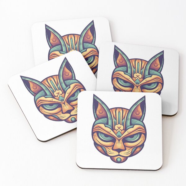 Artikelvorschau, Tiki-Maske - Intensive Katze "CJ" entworfen und verkauft von TaoOfTiki.