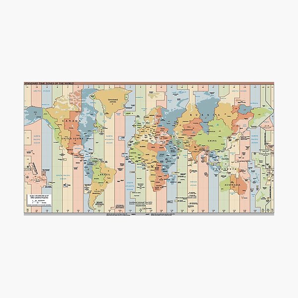 Item preview, Globe Vintage : fuseaux horaires de la carte du monde designed and sold by Bb-gl.