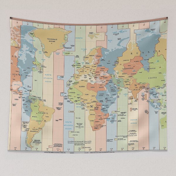 Item preview, Vintage Globe: Time Zones of World Map designed and sold by Bb-gl.
