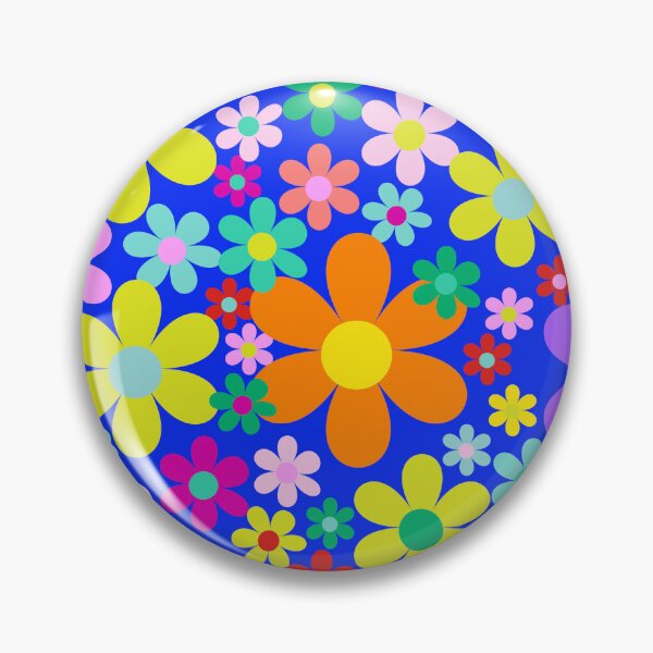 Artikelvorschau, Dopamin-Hit in allen Farben - Flower-Power-Retro-Blumen direkt aus den 1970er Jahren - Pink, Limette, Königsblau, Himmelblau entworfen und verkauft von BlackDogArtists.