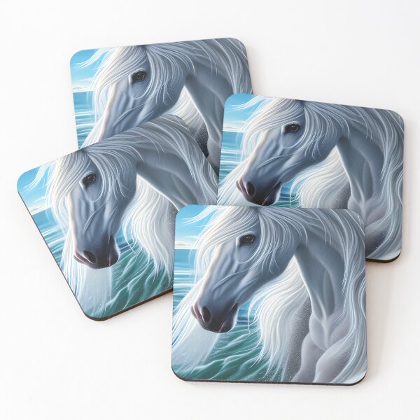 Item preview, White Horse in the stormy sea designed and sold by Ravensplace22.
