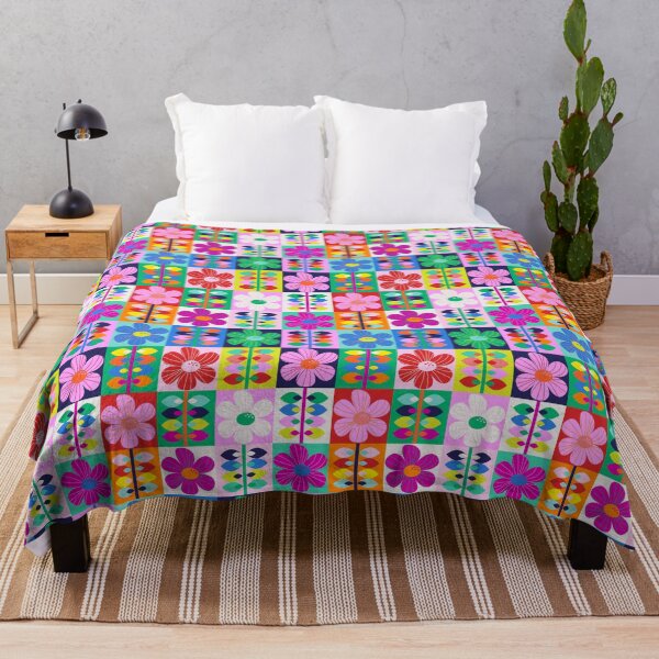 Item preview, Gorgeous retro scandi flowers in all the colours  designed and sold by BlackDogArtists.
