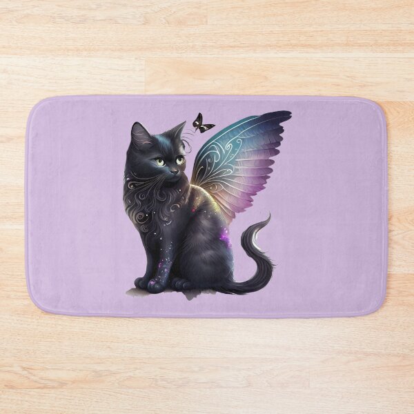 Item preview, Black winged cat and butterfly designed and sold by Astralia.