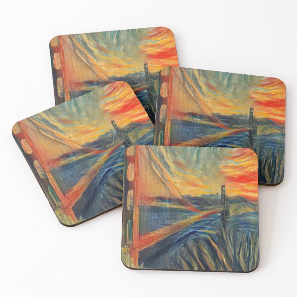 Item preview, The Golden Gate Bridge AI Generated The Scream Colors AI Art Artificial Intelligence AI Munch designed and sold by OurFunnyDesigns.