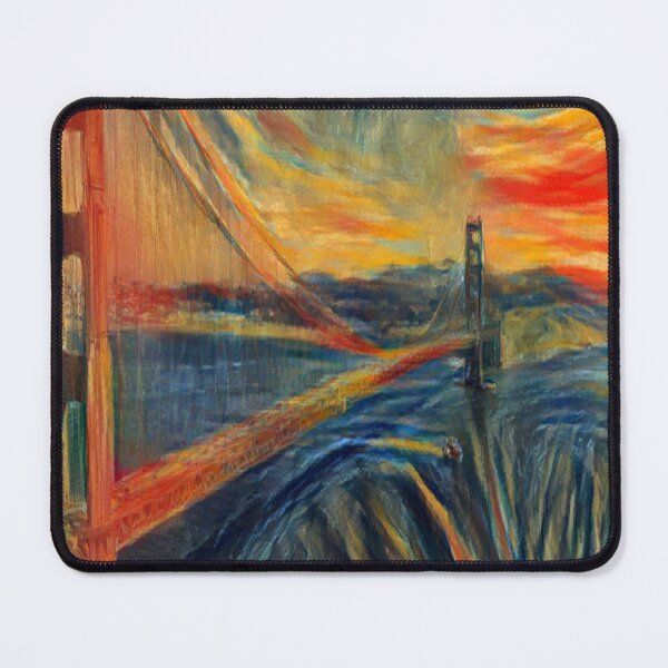 Item preview, The Golden Gate Bridge AI Generated The Scream Colors AI Art Artificial Intelligence AI Munch designed and sold by OurFunnyDesigns.