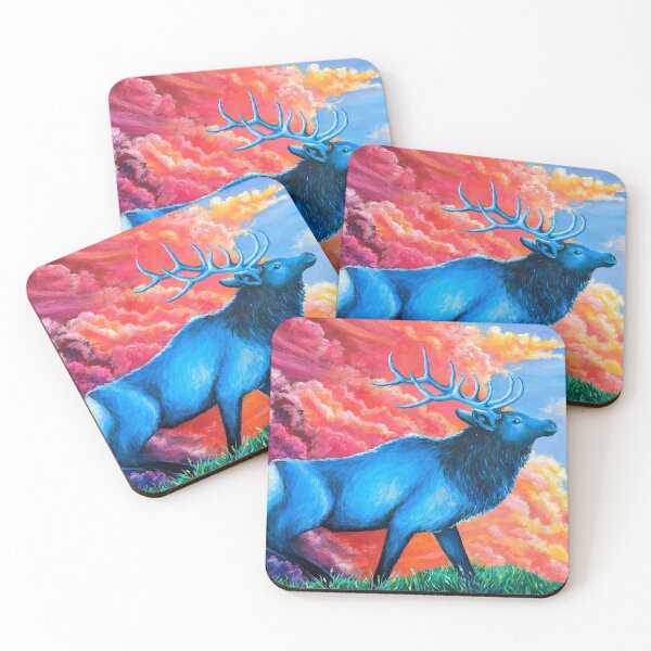 Item preview, Majestic blue elk sunset thundercloud designed and sold by Kelley-Art.