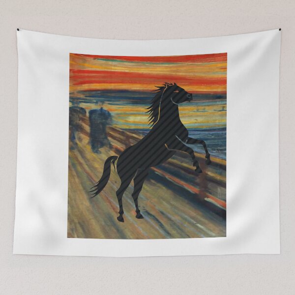 Item preview, Horse Pony AI Generated The Scream Colors AI Art Artificial Intelligence AI Munch designed and sold by OurFunnyDesigns.