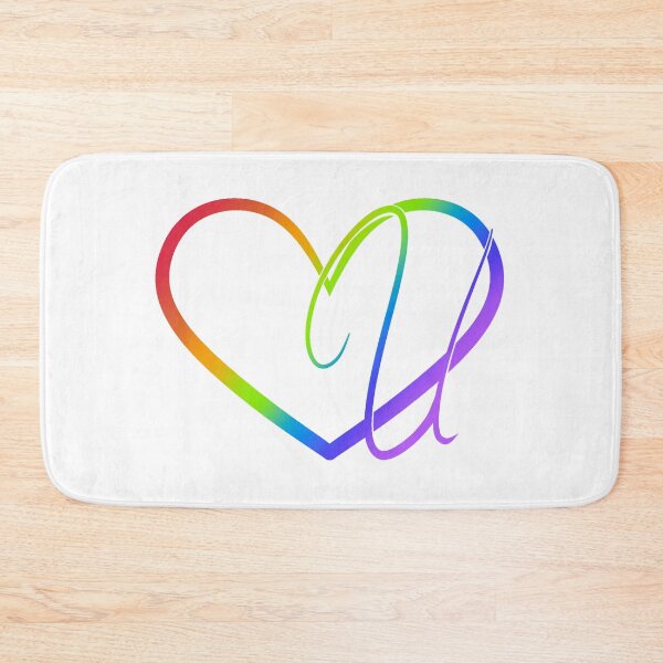 Artikelvorschau, Monogram U in Heart (Rainbow Outline) entworfen und verkauft von LancelotDesigns.