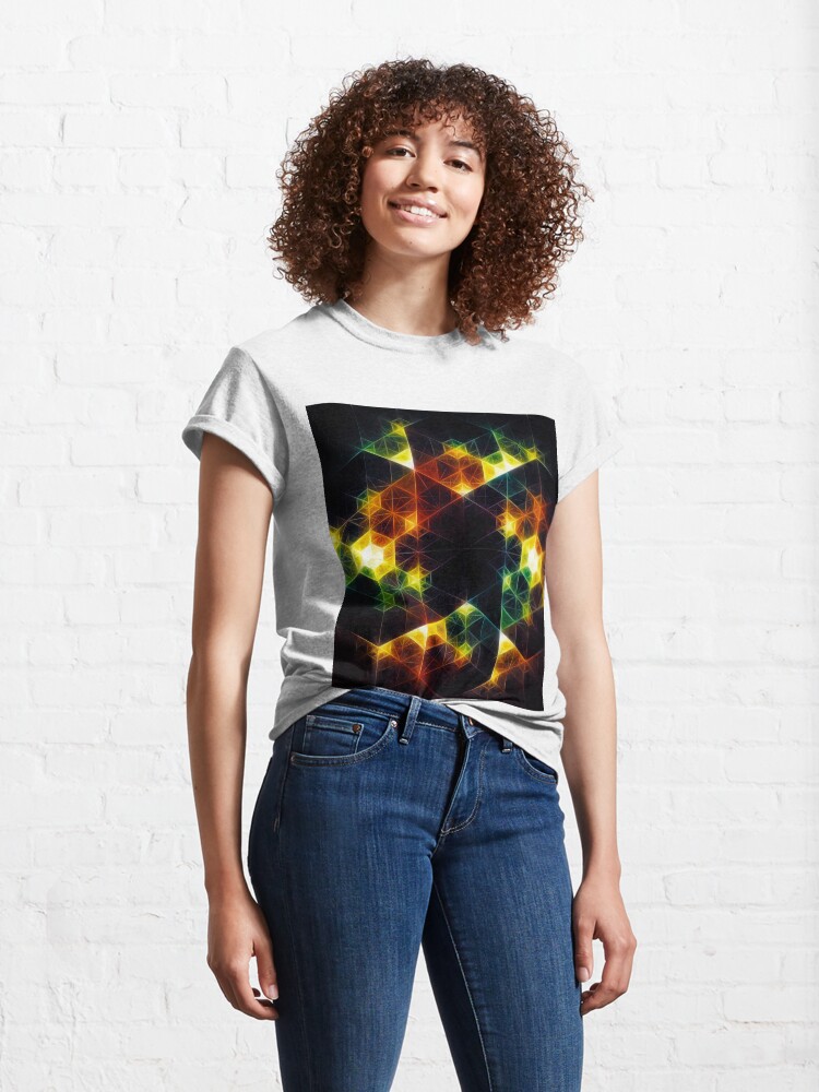 Thumbnail 4 of 7, Classic T-Shirt, Fractal Geometry Cube Artwork designed and sold by Truthseekmedia.