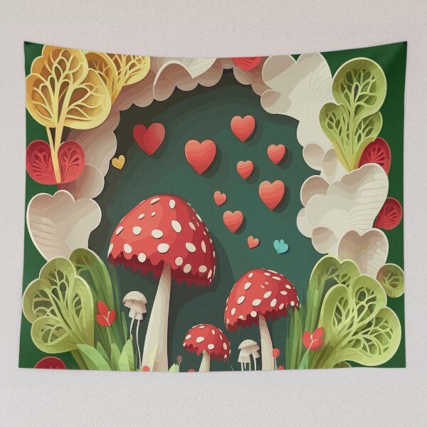 Item preview, Cozy Psychedelic Magic Mushroom Garden Love | Enchanted Mushroom Love | Mind Exploration designed and sold by mindexploration.