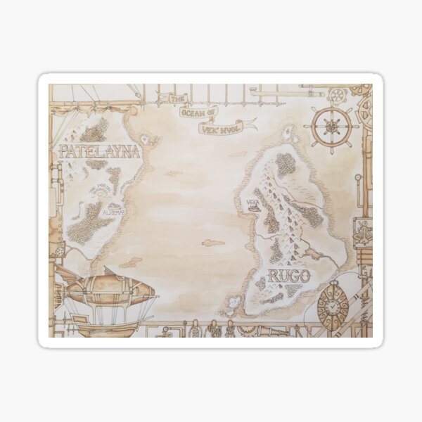 Steampunk Map from "The Living Stone" Sticker