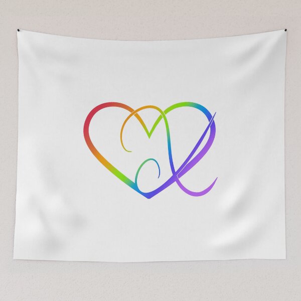 Artikelvorschau, Monogram X in Heart (Rainbow Outline) entworfen und verkauft von LancelotDesigns.