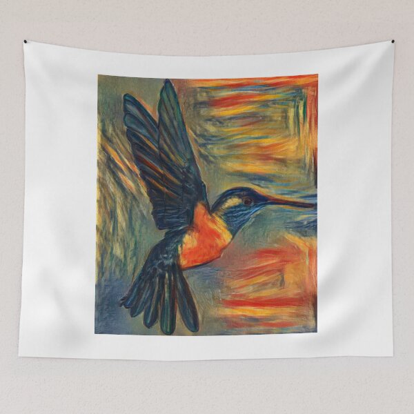 Item preview, Hummingbird AI Generated The Scream Colors AI Art Artificial Intelligence AI Munch designed and sold by OurFunnyDesigns.