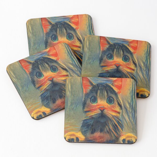Item preview, Cat Kitten AI Generated The Scream Colors AI Art Artificial Intelligence AI Munch designed and sold by OurFunnyDesigns.