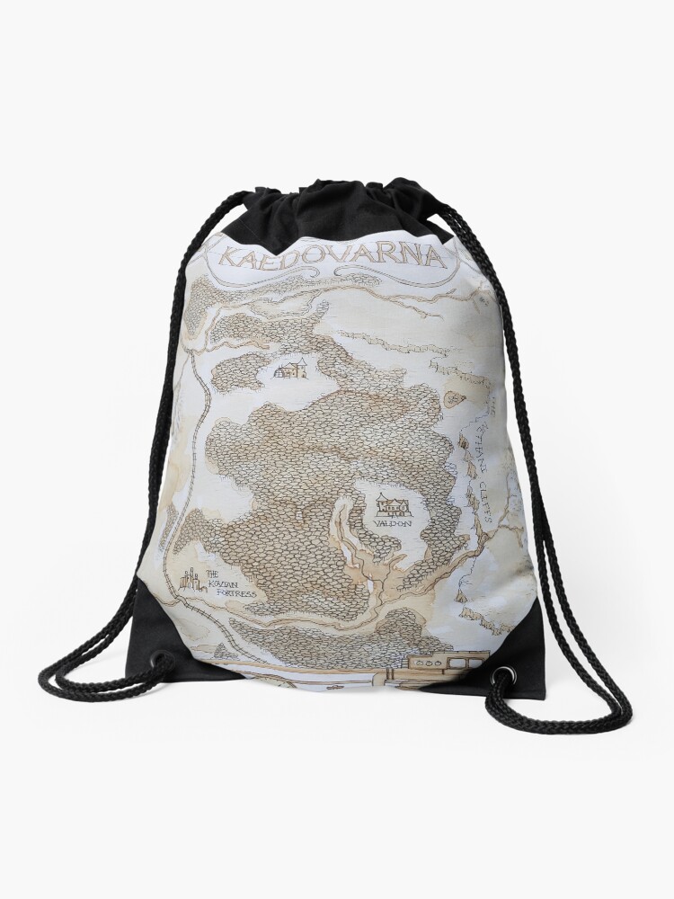 Thumbnail 1 of 3, Drawstring Bag, Steampunk Map of Kaedovarna from "The GhostMaker" designed and sold by ScharaReeves.