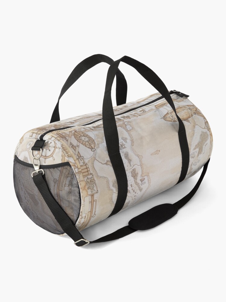 Thumbnail 2 of 3, Duffle Bag, Steampunk Map from "The Living Stone" designed and sold by ScharaReeves.