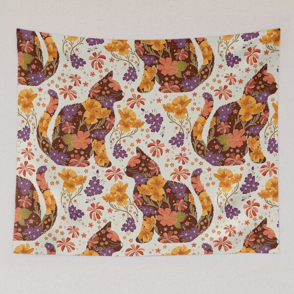 Item preview, Floral Cat - Vintage designed and sold by Meganlaine.