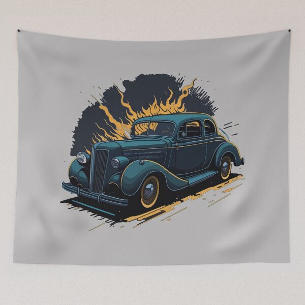 Item preview, Vintage Blue Hot Rod designed and sold by FiaFiaPress.