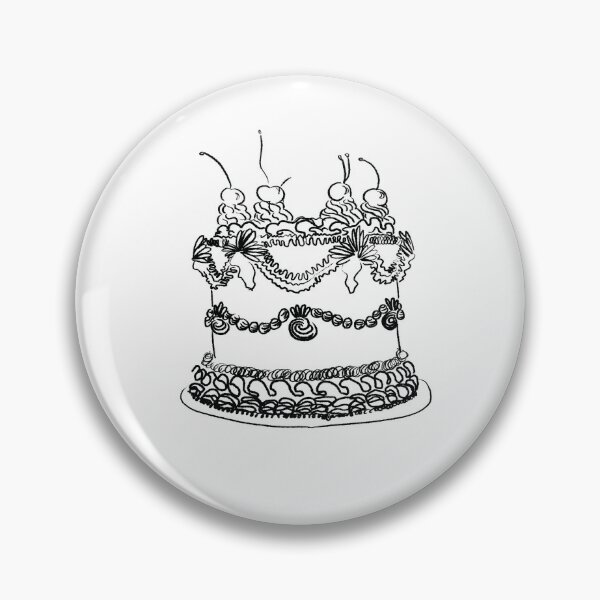 Item preview, Vintage Cake Line Drawing  designed and sold by Ruth Curry.