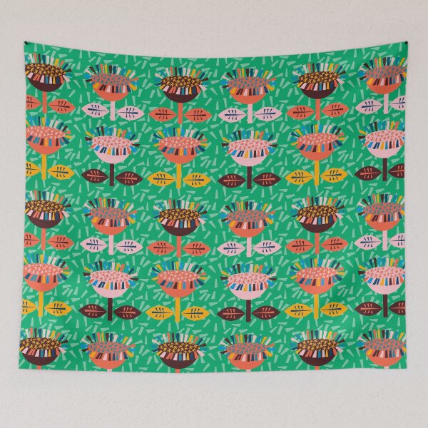 Item preview, Funky retro flowers - lots of colour  designed and sold by BlackDogArtists.