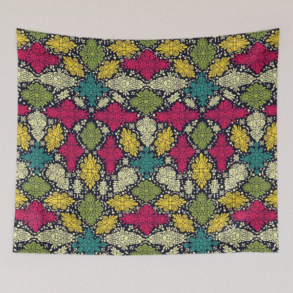 Item preview, Pink, Green, Yellow, & Turquoise Ornate Symmetrical Pattern designed and sold by somecallmebeth.