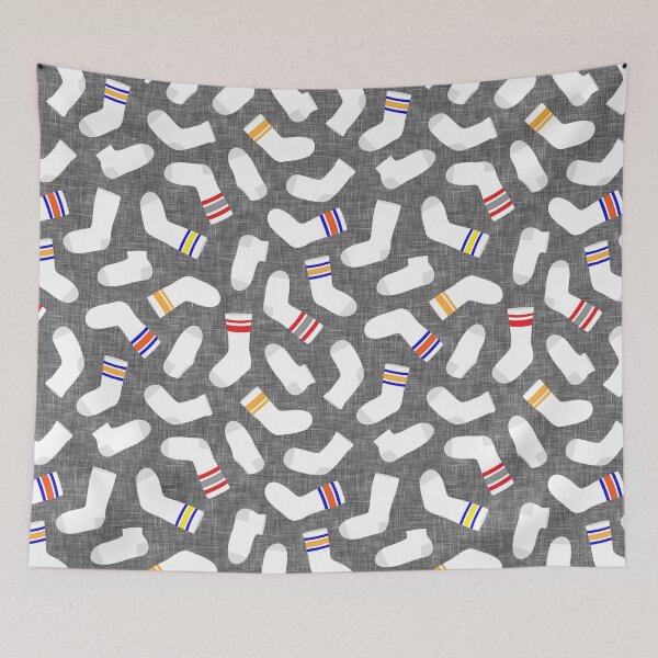 Item preview, socks - grey linen texture designed and sold by littlearrow.