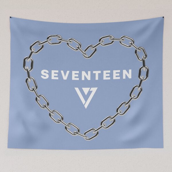 Item preview, Seventeen Kpop Logo Blue Heart Chain  designed and sold by wonnie.