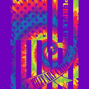 Imagen de la obra Purple Up Military Child Month Tie Dye USA Flag Purple Up Gear de DynamicDesign