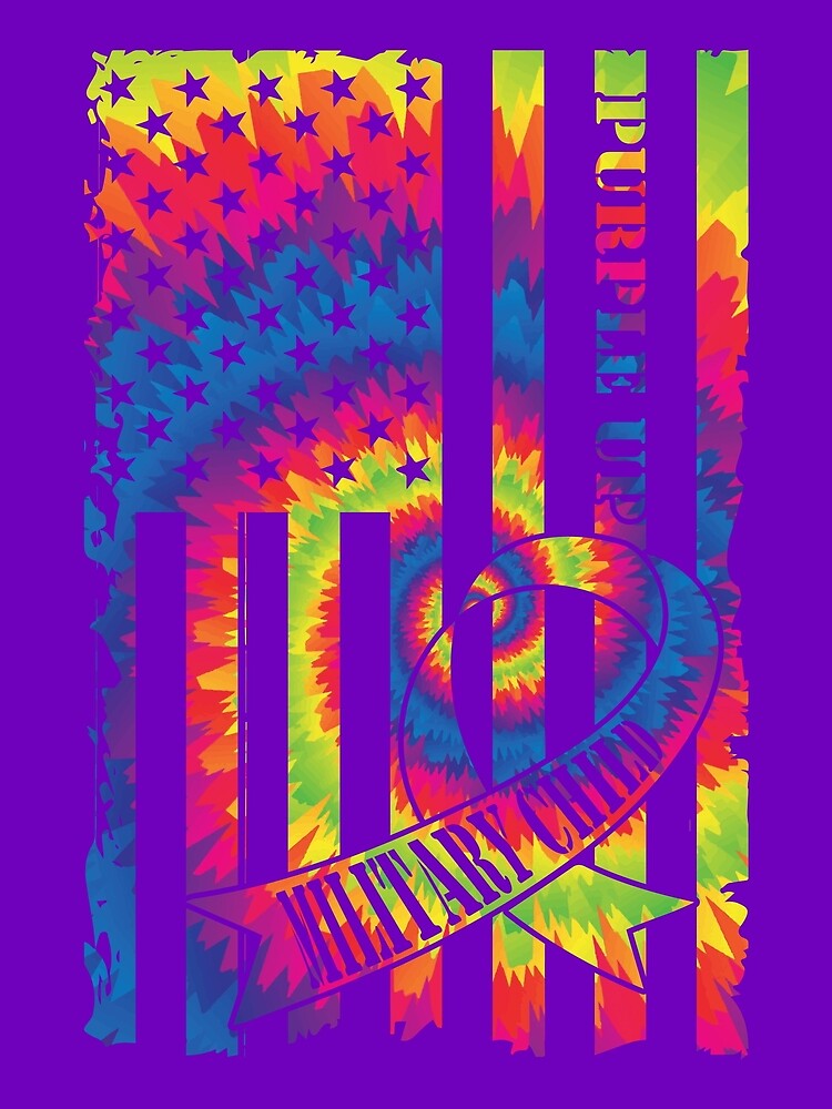 Thumbnail 3 von 3, Tuch, Purple Up Military Child Month Tie Dye USA Flag Purple Up Gear designt und verkauft von DynamicDesign.