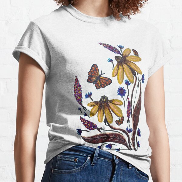 Cone Flowers and Monarchs Classic T-Shirt