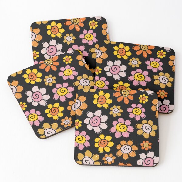 Item preview, 90s floral - black background  designed and sold by TheGuidedPixie.