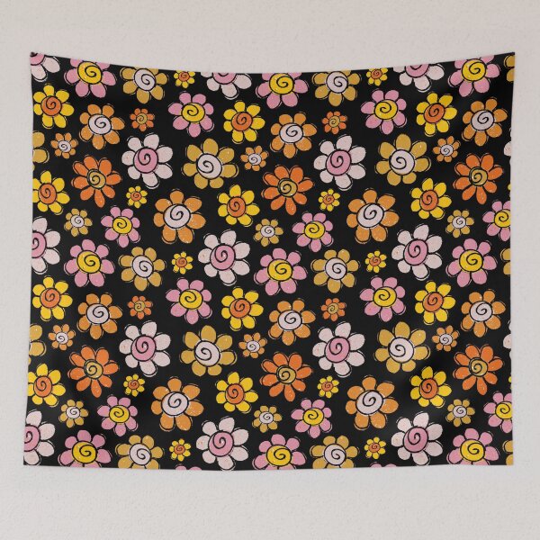 Item preview, 90s floral - black background  designed and sold by TheGuidedPixie.